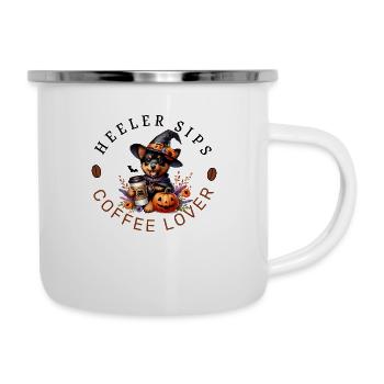 Halloween Coffee Lover Lancashire Heeler - Camper Mug - white - Right