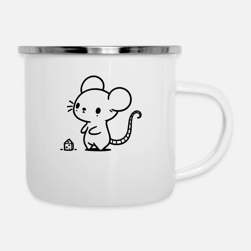 Maus - Emaille-Tasse - Weiß