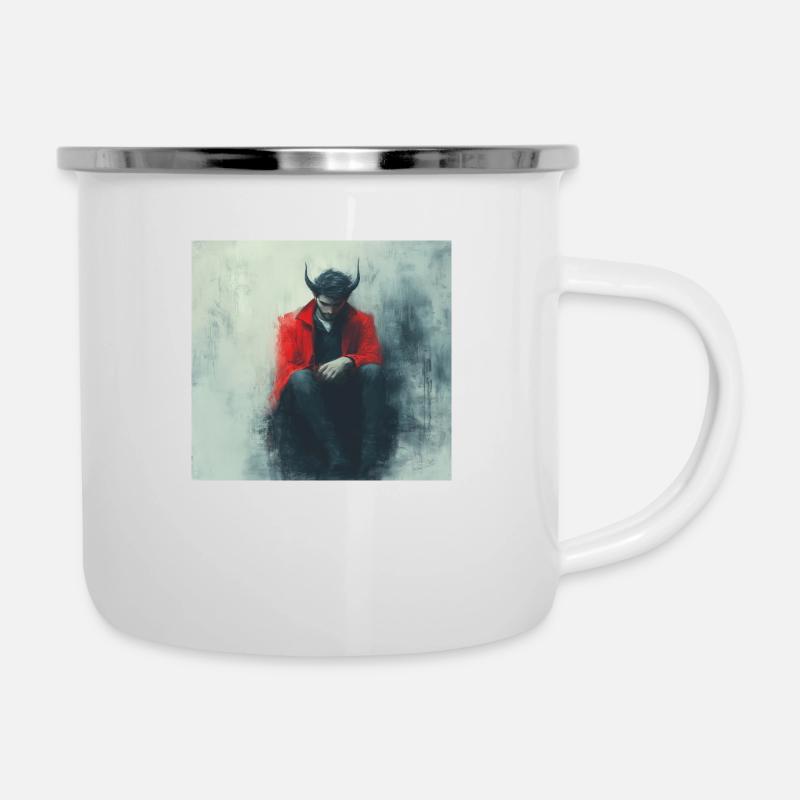 Diable - Tasse émaillée - blanc