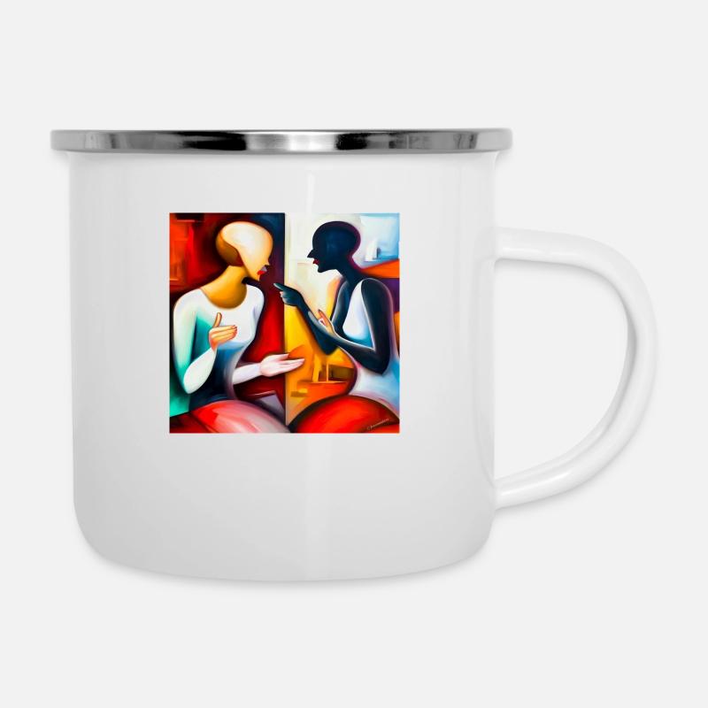 dialogue, the games people play, freemasters PP6 - Emaille-Tasse - Weiß