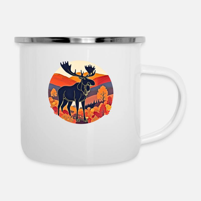 Elchliebe - Emaille-Tasse - Weiß