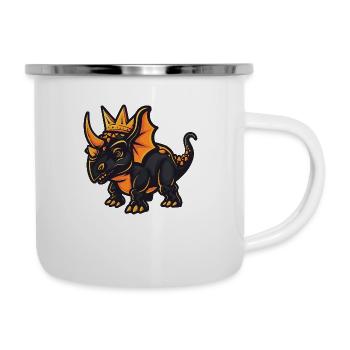 Dinosaure tricératops couronne de dessin animé - Tasse émaillée - blanc - Droite