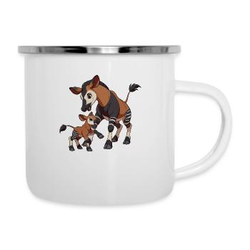 Okapi mother and child - Camper Mug - white - Right