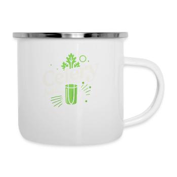 Powered by Selleriesaft - Emaille-Tasse - Weiß - Rechts