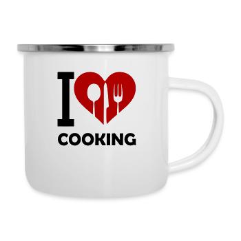 i love cooking 02 - Emaille-Tasse - Weiß - Rechts