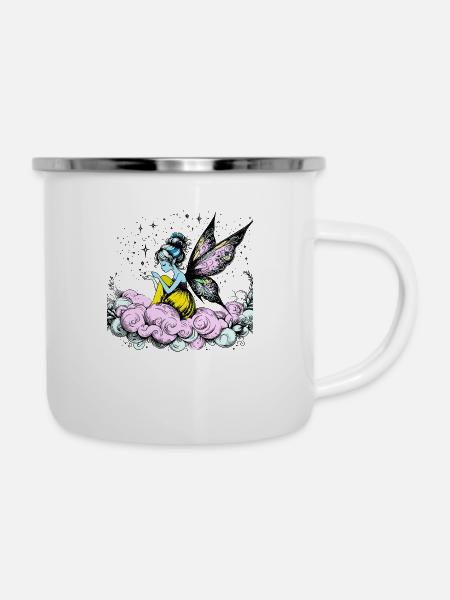 Traum Fee - Emaille-Tasse - Weiß