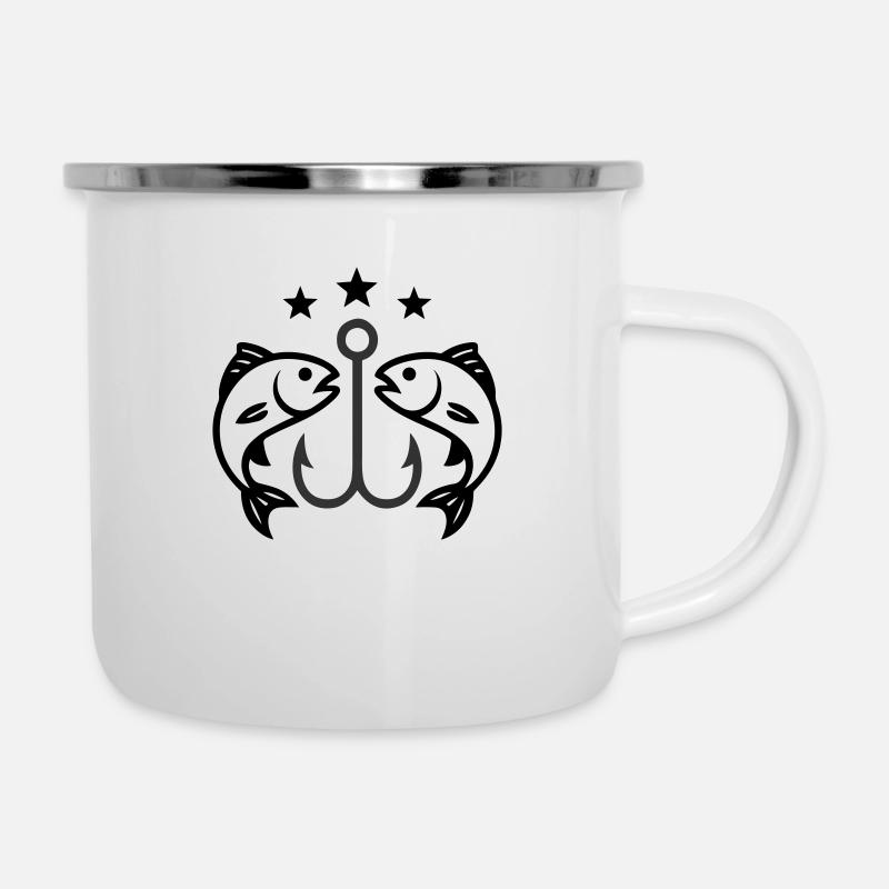 Hameçon - Tasse émaillée - blanc