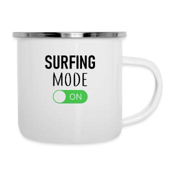 Mode surf activé - Véliplanchiste - Wellenreiten - Surf - Tasse émaillée - blanc - Droite
