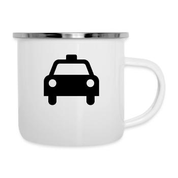 Taxi Service - Emaille-Tasse - Weiß - Rechts