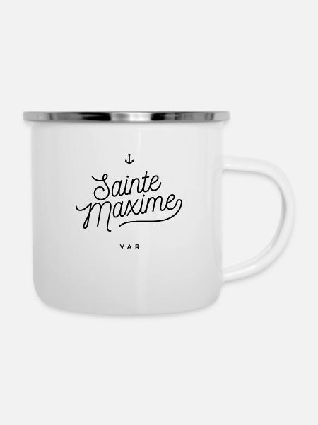 Sainte Maxime - Var - Emaille-Tasse - Weiß