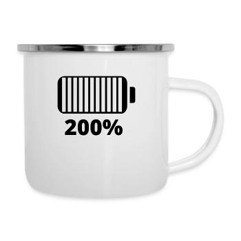 Battery icon recharged to 200% - Camper Mug - white - Right