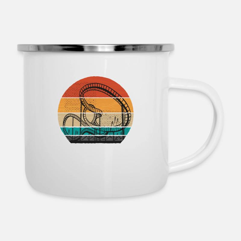 Achterbahn Adrenalin Vergnügungspark Geschenk - Emaille-Tasse - Weiß