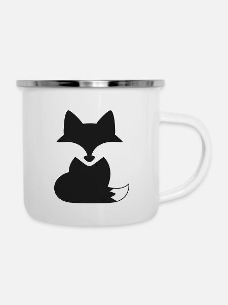 Schwarzfuchs - Emaille-Tasse - Weiß