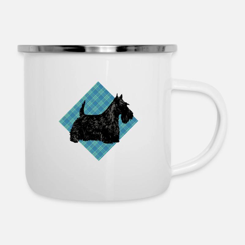 Scottish terrier sur écossais - Tasse émaillée - blanc