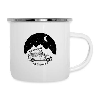 Campstar - Mein 1000 Sterne Hotel - Emaille-Tasse - Weiß - Rechts