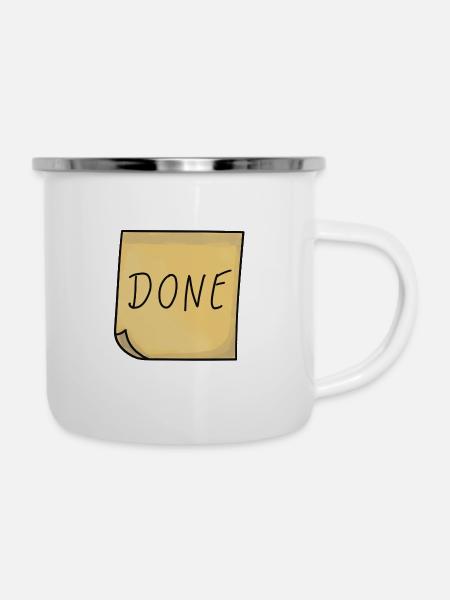 Done - Kanban Board - Emaille-Tasse - Weiß