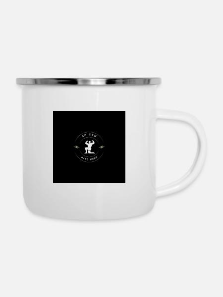 Harte Arbeit - Emaille-Tasse - Weiß