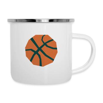 Basketball - Emaille-Tasse - Weiß - Rechts