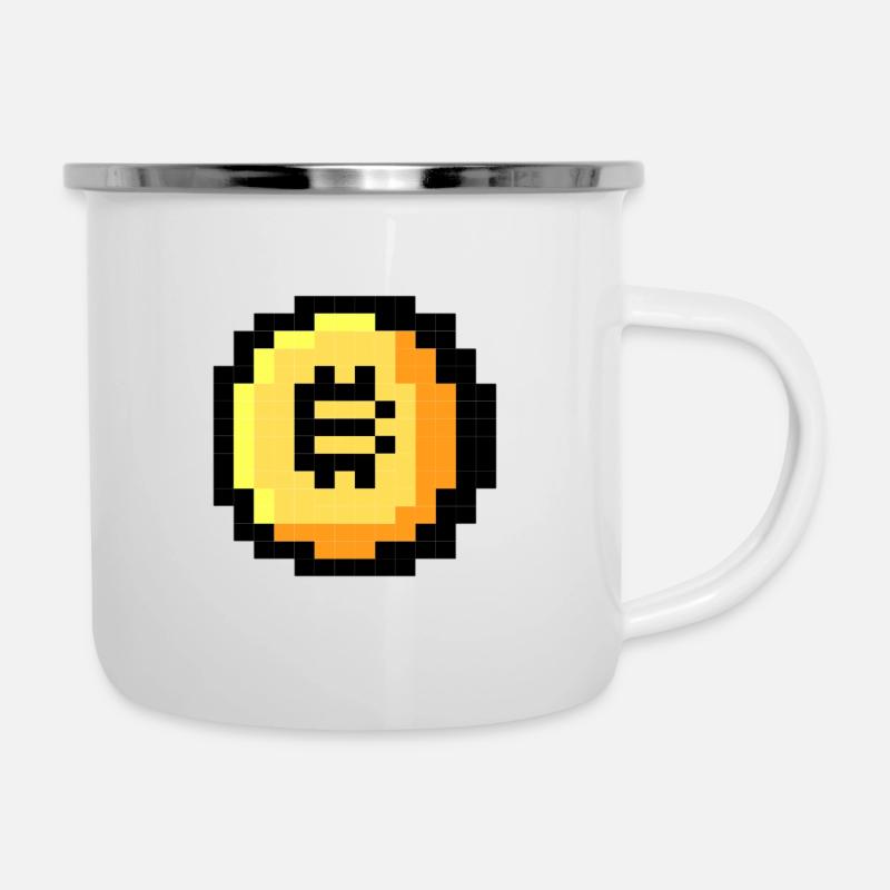 Pixel Bitcoin - Camper Mug - white