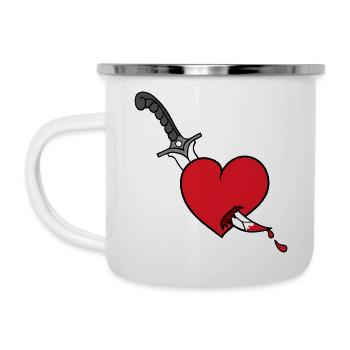 Coeur de couteau - Tasse émaillée - blanc - Gauche