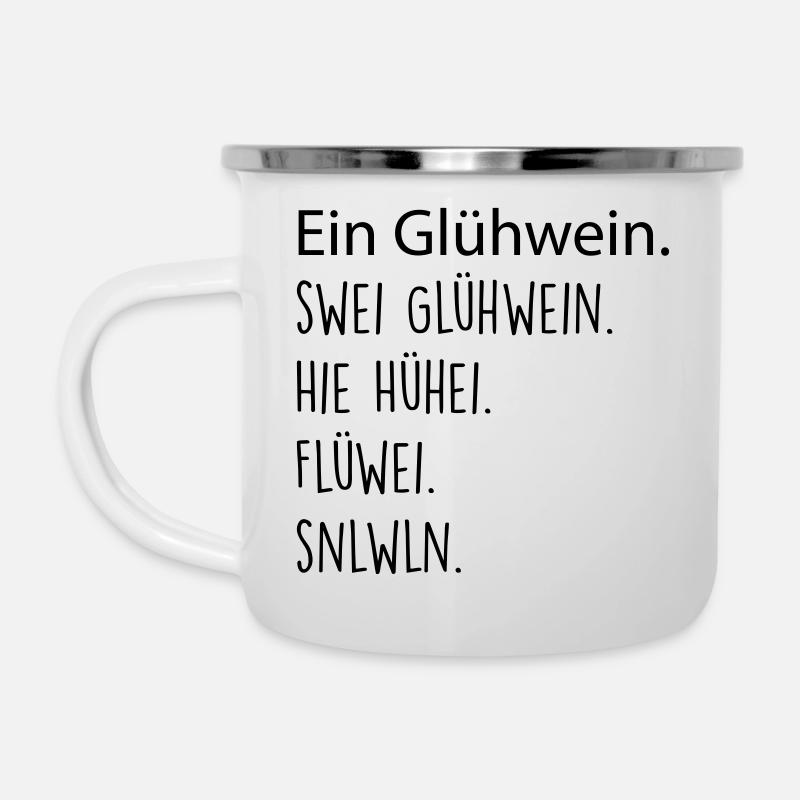 Un vin chaud. Deux vin chaud. - Tasse émaillée - blanc