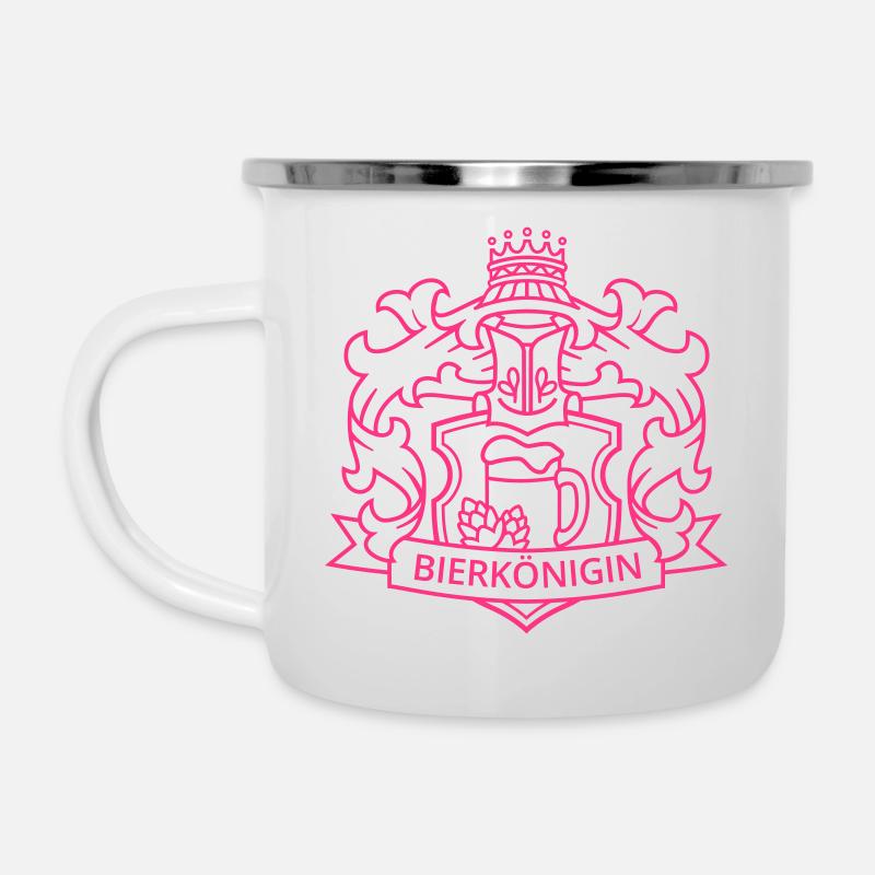 Bierkönigin Wappen - Emaille-Tasse - Weiß