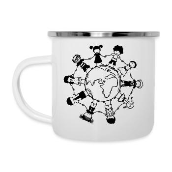 Friede - Emaille-Tasse - Weiß - Links