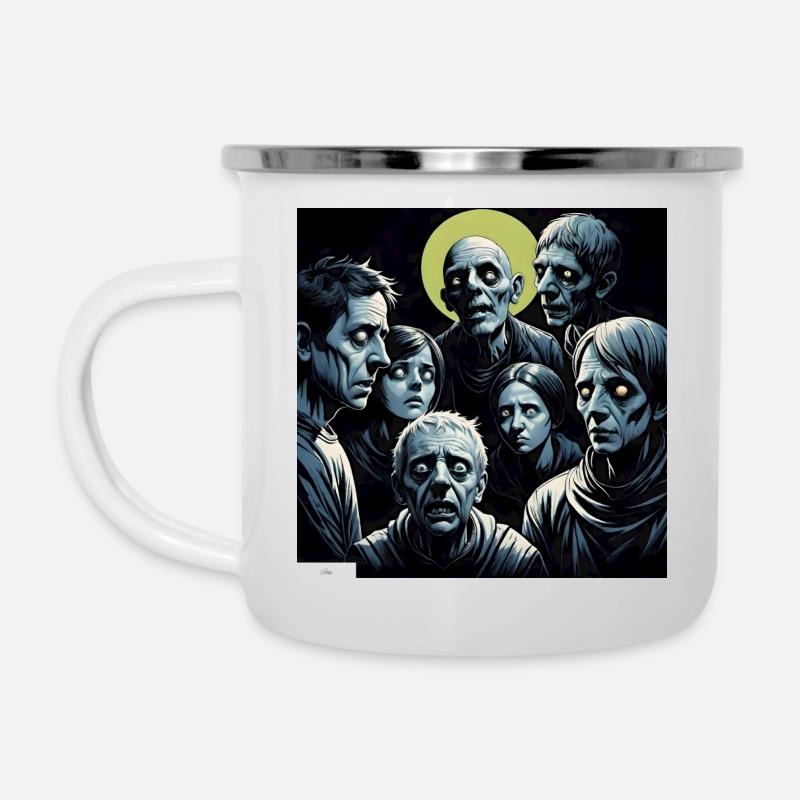 Düsterste Freunde - Emaille-Tasse - Weiß