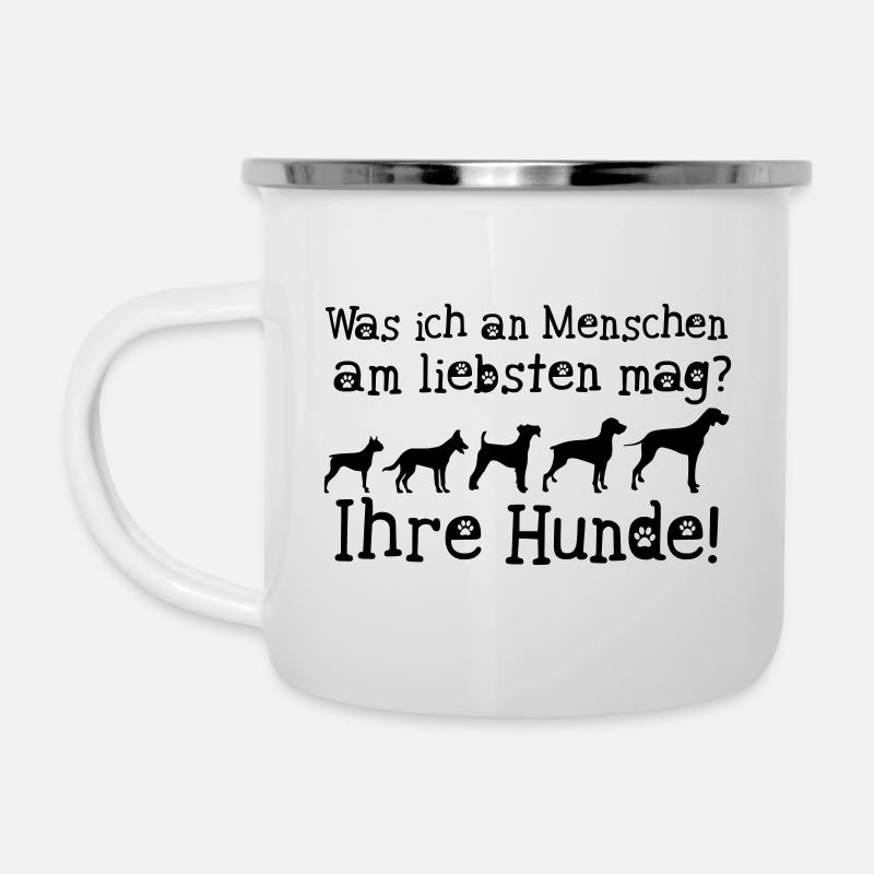 Ce que j'aime le plus chez les gens? - Tasse émaillée - blanc