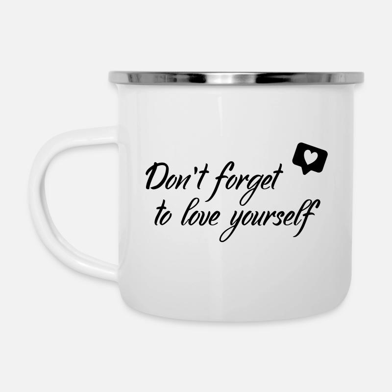 Love yourself - Emaille-Tasse - Weiß