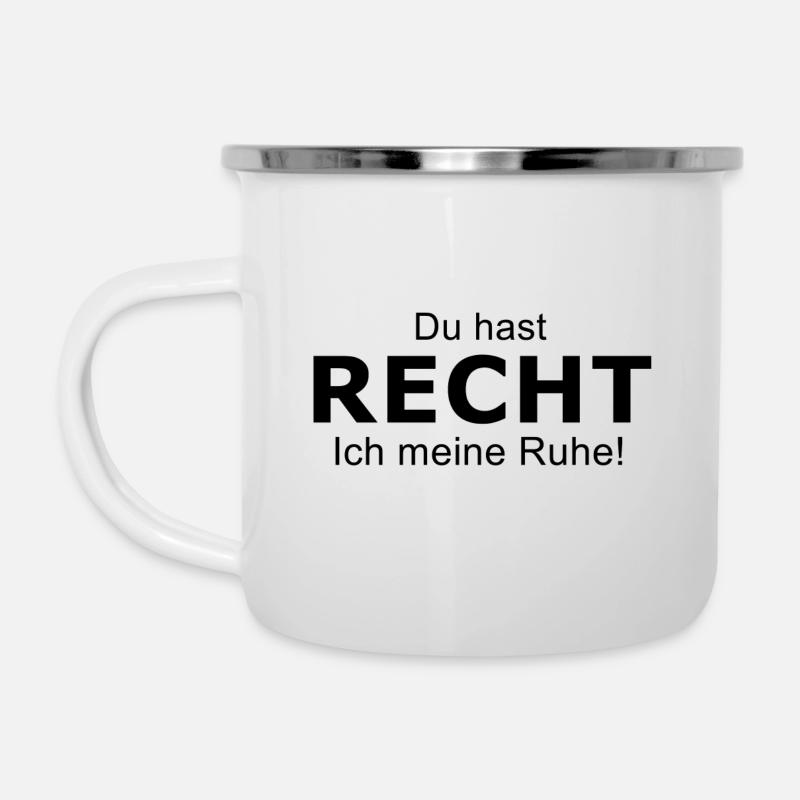 Droite - Tasse émaillée - blanc