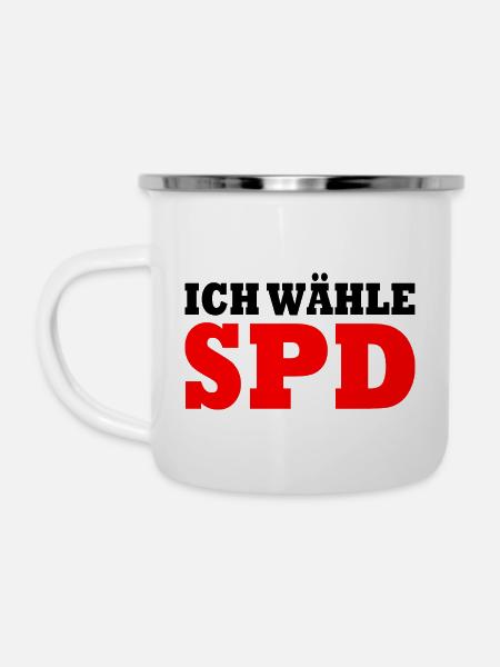 Ich wähle spd - Emaille-Tasse - Weiß