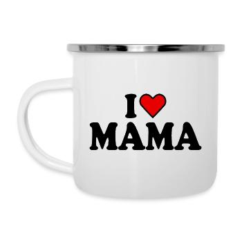 I love mama - Emaille-Tasse - Weiß - Links
