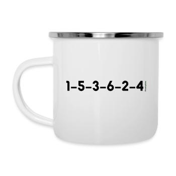 Zündfolge R6 1–5–3–6–2–4 - Emaille-Tasse - Weiß - Links