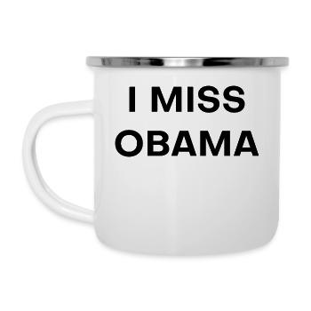 Obama me manque - Tasse émaillée - blanc - Gauche