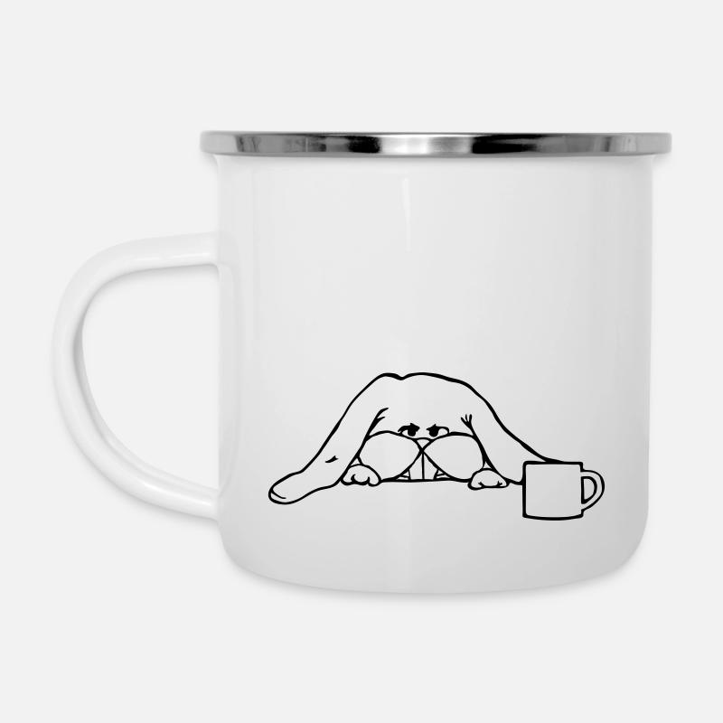 Lundi matin fatigué lapin - Tasse émaillée - blanc
