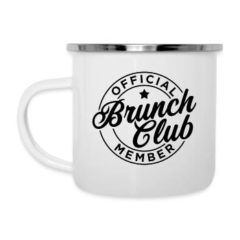 Offizielles Mitglied des Brunch Clubs - Emaille-Tasse - Weiß - Links