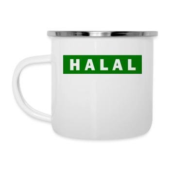Halal - Emaille-Tasse - Weiß - Links