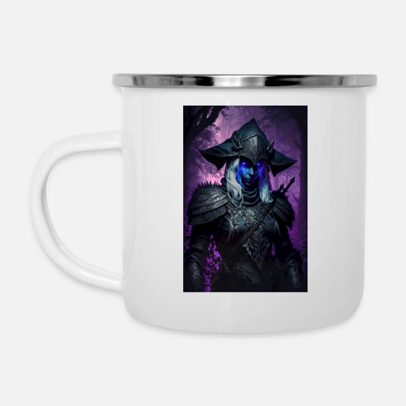 Inspirierte Drow - Emaille-Tasse - Weiß
