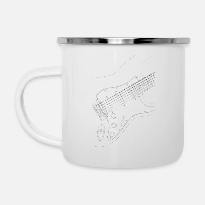 black Strat guitar - Camper Mug - white