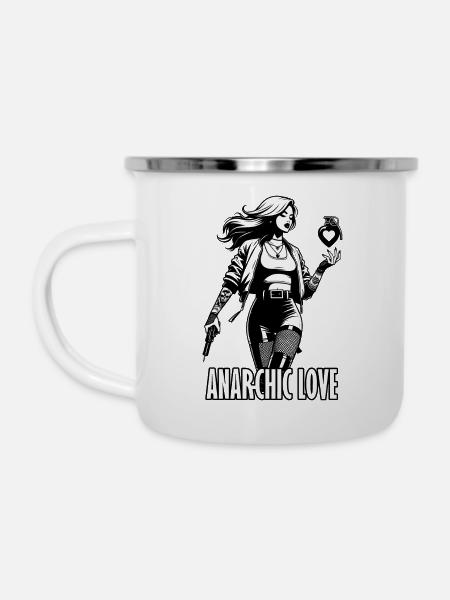 Anar-Chic Love - Emaille-Tasse - Weiß