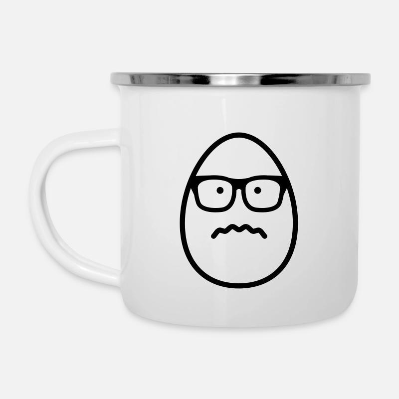 Oeuf Visage Lunettes Bibber - Tasse émaillée - blanc