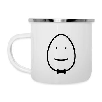 Egg Face Male - Emaille-Tasse - Weiß - Links