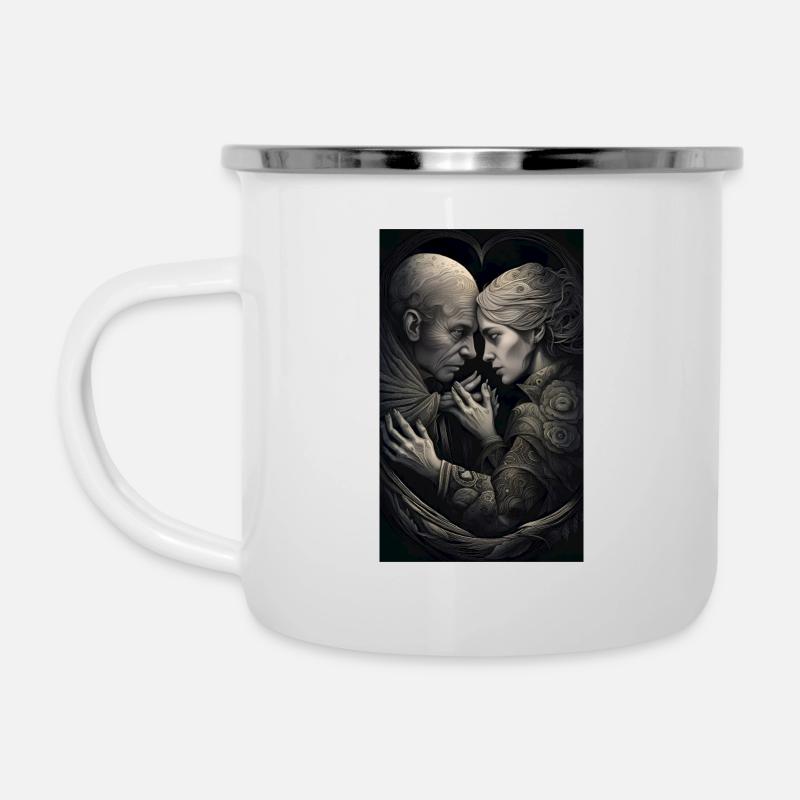 Elderly love in a grim time - Camper Mug - white