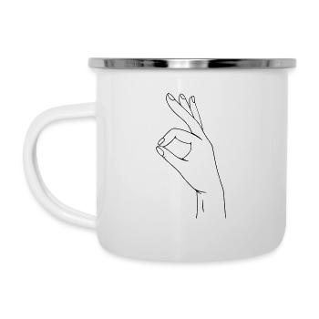 Main - OK main - Tasse émaillée - blanc - Gauche