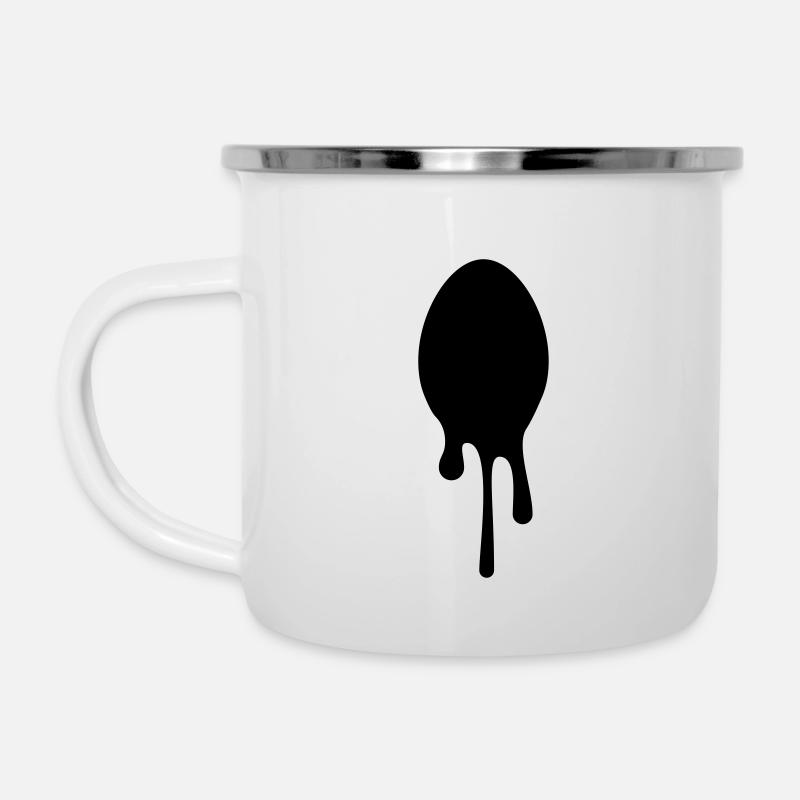 Dripping Egg - Emaille-Tasse - Weiß