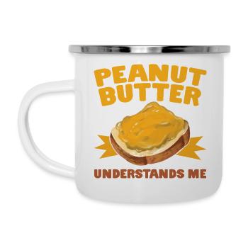 LE BEURRE DE CACAHUÈTE ME COMPREND Erdnussbutter Toast - Tasse émaillée - blanc - Gauche