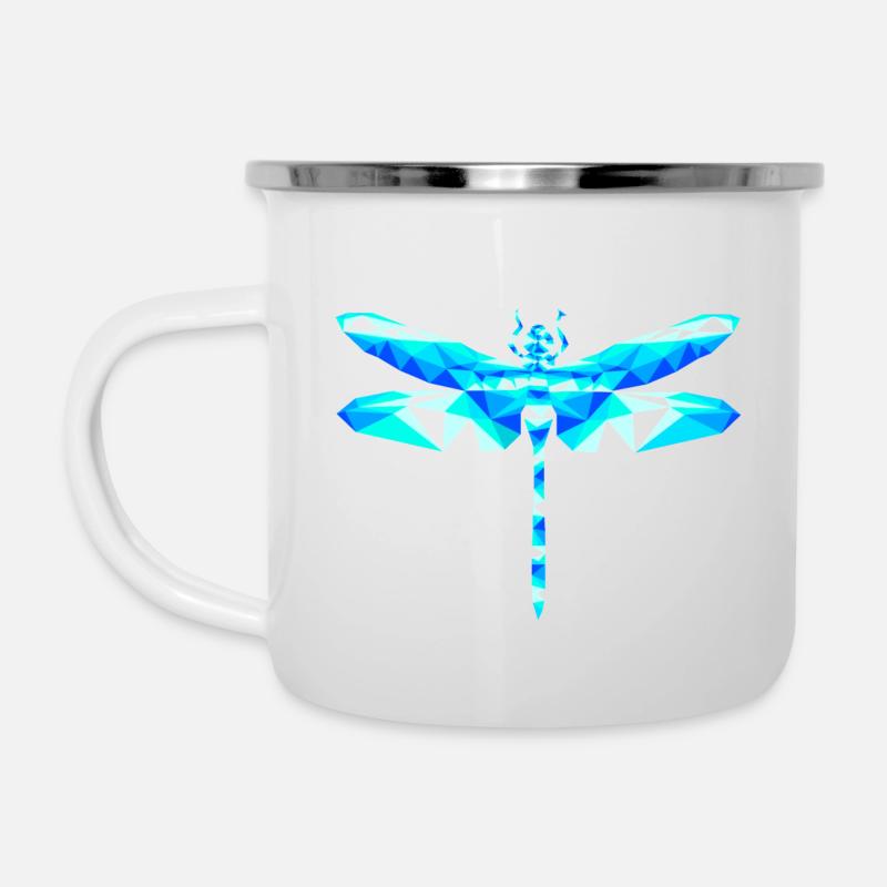 Libelle - Emaille-Tasse - Weiß