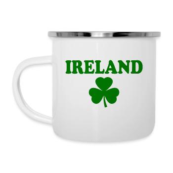 Ierland Shamrock Shamrocks - Emaille mok - wit - Links