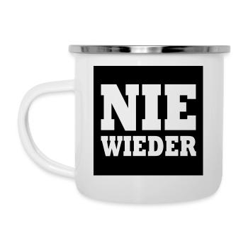 Nie wieder - Emaille-Tasse - Weiß - Links